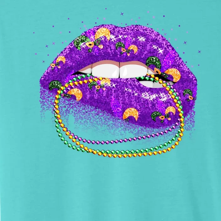 Mardi Gras Glitter Lips And Beads ChromaSoft Performance T-Shirt