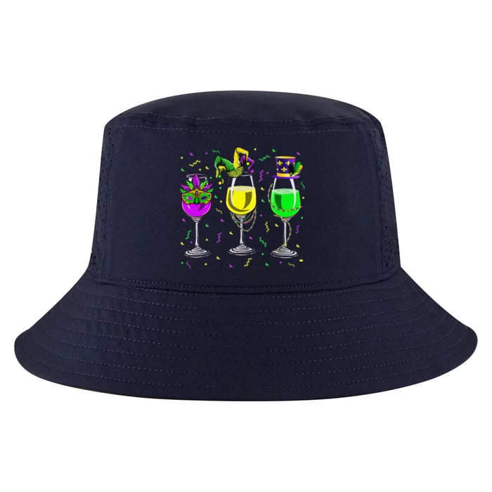 Mardi Gras Glass Of Wine Funny Drinking Wine For Cool Comfort Performance Bucket Hat