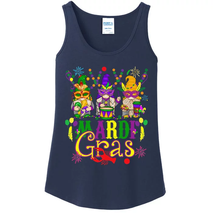 Mardi Gras Gnomes Funny Gnomies Squad Mardi Gras 2024 Ladies Essential Tank