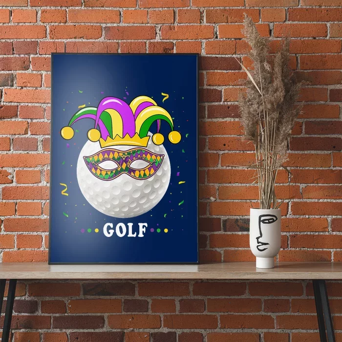 Mardi Gras Golf Costume Mardi Gras Jester Hat Golf Lover Poster