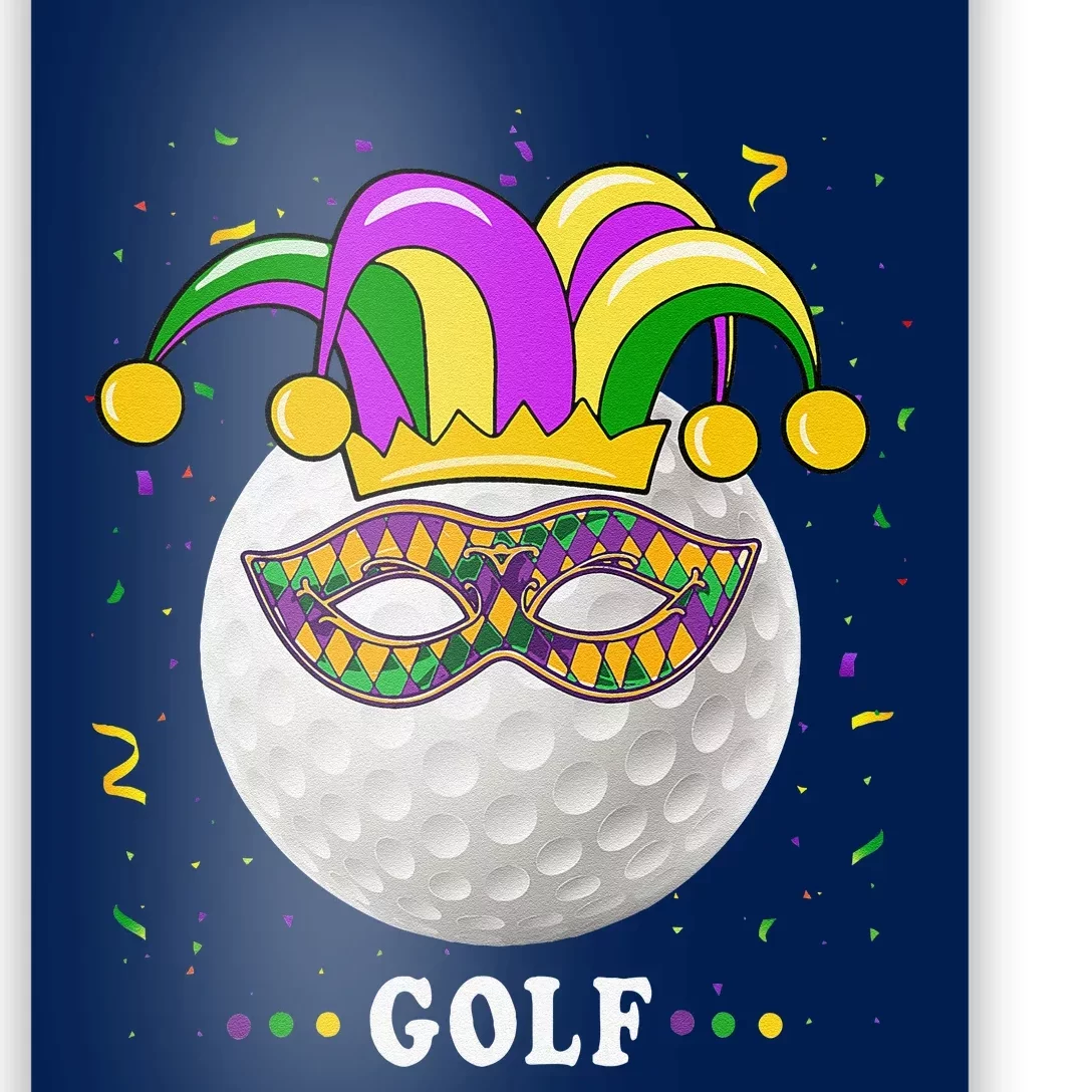 Mardi Gras Golf Costume Mardi Gras Jester Hat Golf Lover Poster