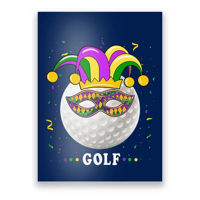 Mardi Gras Golf Costume Mardi Gras Jester Hat Golf Lover Poster