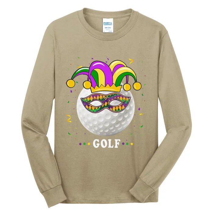 Mardi Gras Golf Costume Mardi Gras Jester Hat Golf Lover Tall Long Sleeve T-Shirt