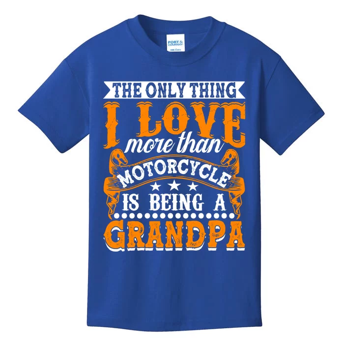 Motorcycle Grandpa Gift Love More Than Motorycles Cool Gift Kids T-Shirt