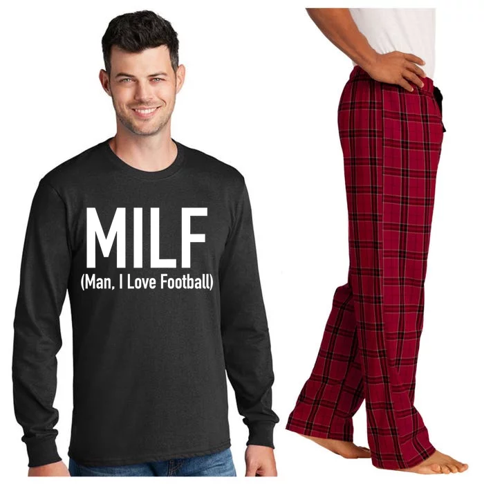 Milf Great Gift I Love Football 'S Funny Great Gift Long Sleeve Pajama Set