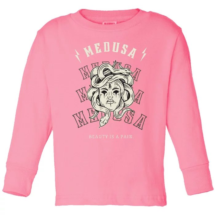 Medusa Grunge Greek Mythology. Beauty Is Pain Toddler Long Sleeve Shirt