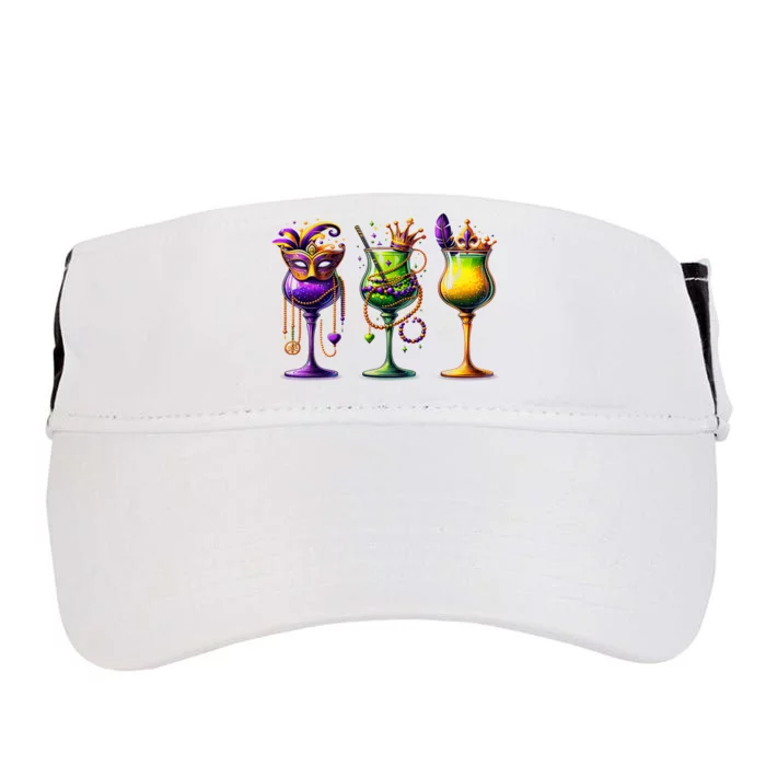 Mardi Gras Glass Of Wine Funny Drinking Wine Festival Parade Adult Drive Performance Visor