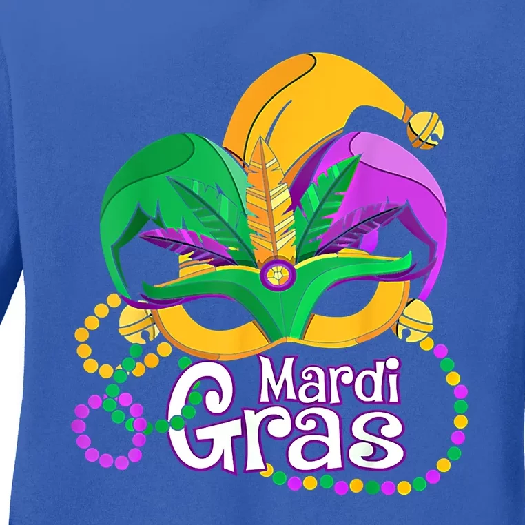 Mardi Gras Great Gift Flamingo Carnival Costume Gift Ladies Long Sleeve Shirt