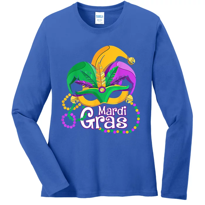 Mardi Gras Great Gift Flamingo Carnival Costume Gift Ladies Long Sleeve Shirt