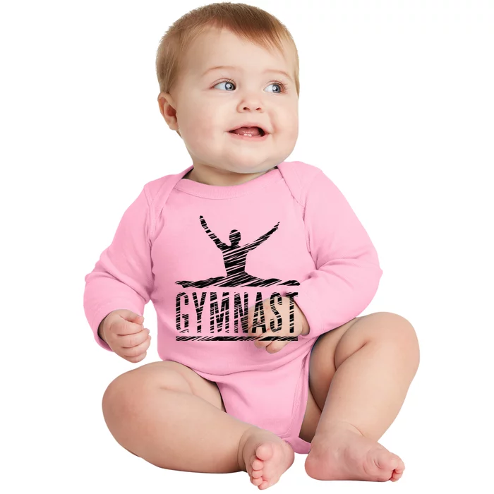 Motif Gymnastics Gymnast Gymnastics Fan Vintage Baby Long Sleeve Bodysuit