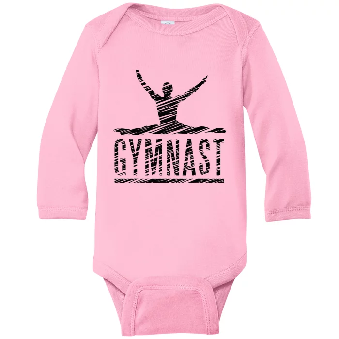 Motif Gymnastics Gymnast Gymnastics Fan Vintage Baby Long Sleeve Bodysuit