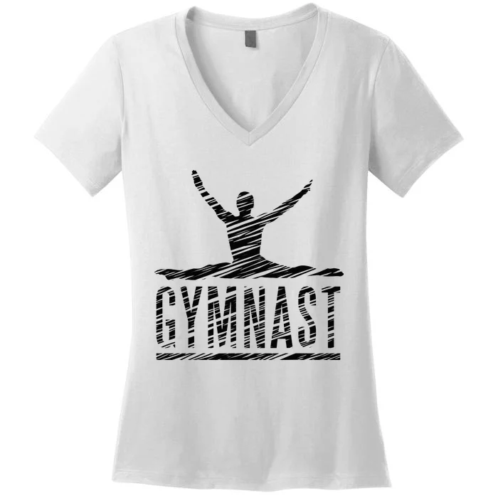 Motif Gymnastics Gymnast Gymnastics Fan Vintage Women's V-Neck T-Shirt