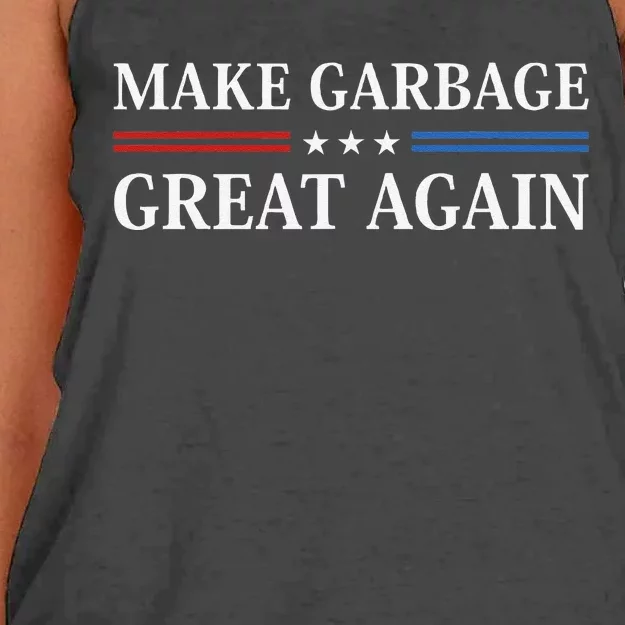 Make Garbage Great Again Gift Women's Knotted Racerback Tank