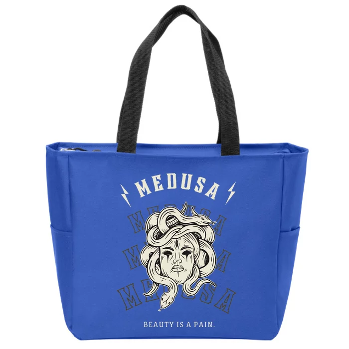 Medusa Grunge Greek Mythology. Beauty Is Pain. Zip Tote Bag