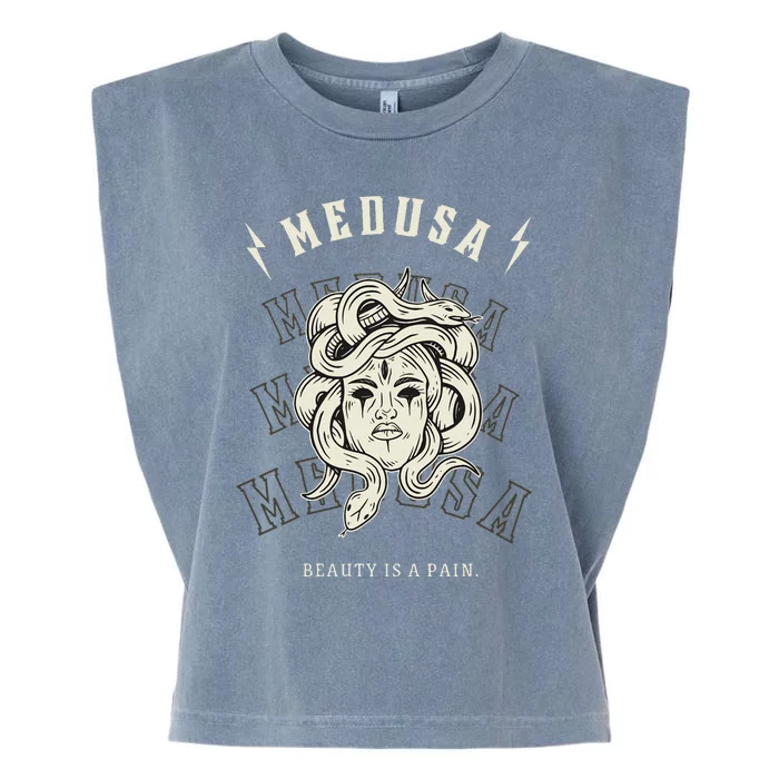 Medusa Grunge Greek Mythology. Beauty Is Pain. Garment-Dyed Women's Muscle Tee