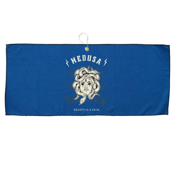 Medusa Grunge Greek Mythology. Beauty Is Pain. Large Microfiber Waffle Golf Towel