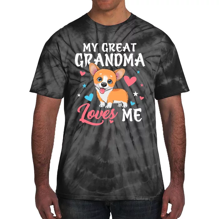 My Great Grandma Loves Me Corgi Dog For Mother's Day Tie-Dye T-Shirt