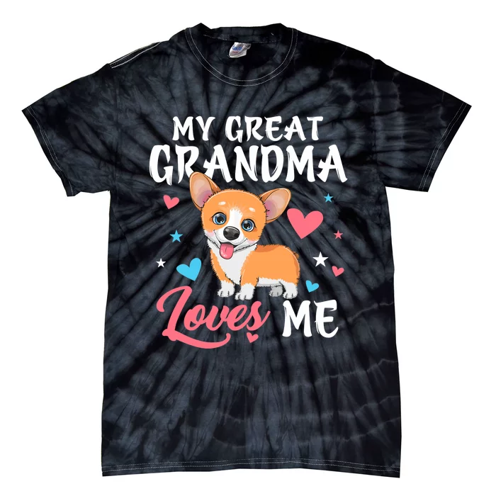 My Great Grandma Loves Me Corgi Dog For Mother's Day Tie-Dye T-Shirt