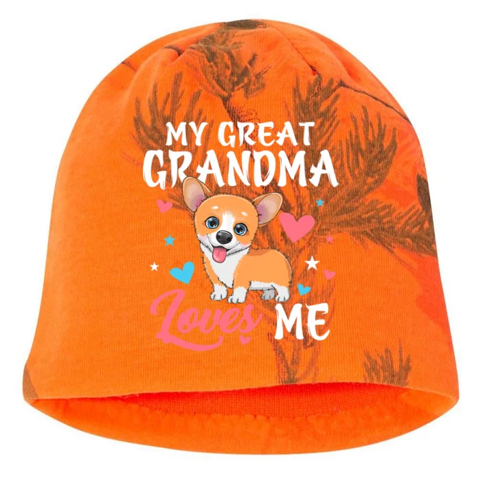 My Great Grandma Loves Me Corgi Dog For Mother's Day Kati - Camo Knit Beanie