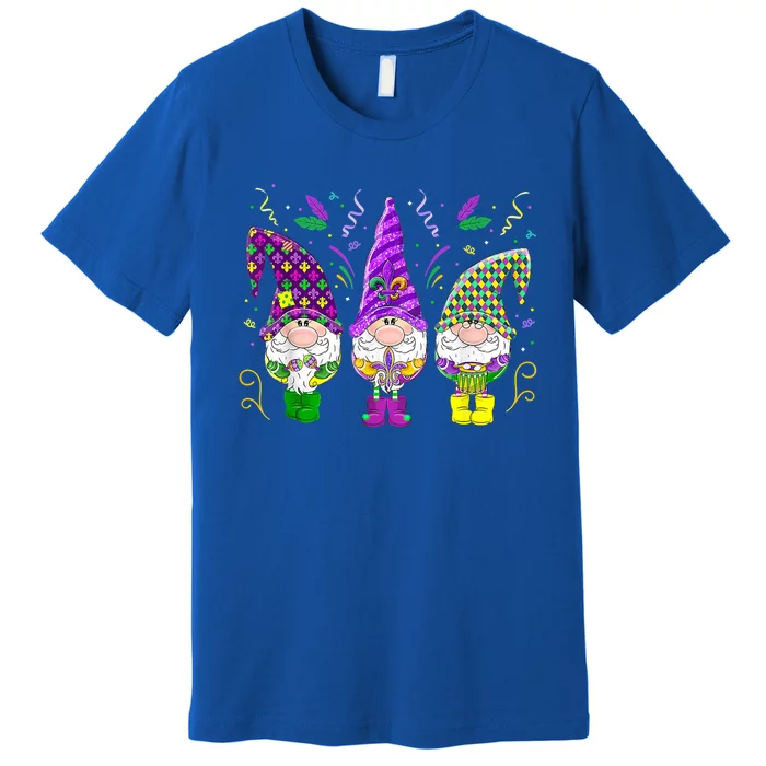 Mardi Gras Gnomes Funny Jester Hat Gnomes Lover Gift Premium T-Shirt