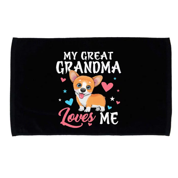 My Great Grandma Loves Me Corgi Dog For Mother's Day Microfiber Hand Towel