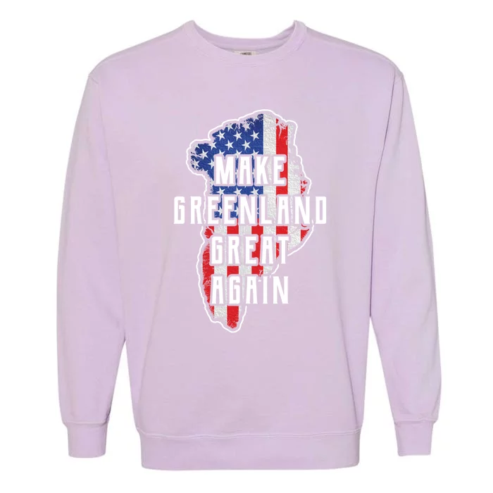 Make Greenland Great Again 51st State Usa Flag Retro Meaningful Gift Garment-Dyed Sweatshirt