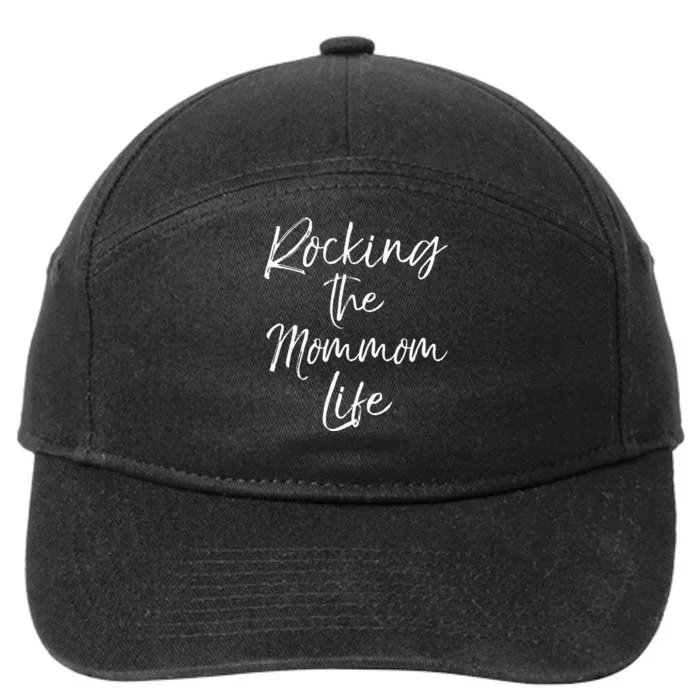 Music Grandma Gift From Grandkids Rocking The Mommom Life 7-Panel Snapback Hat