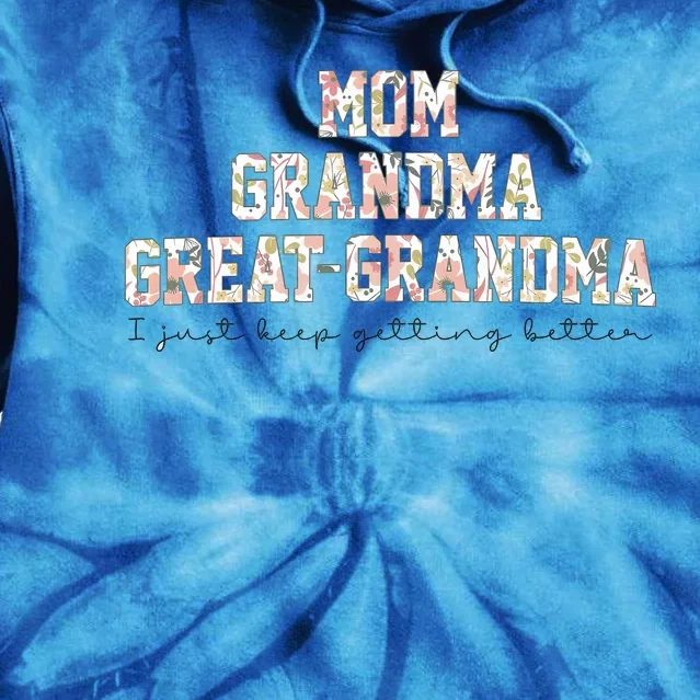 Mom Grandma Great Grandma Pregnancy Announcement Tie Dye Hoodie