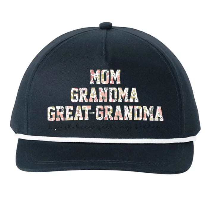 Mom Grandma Great Grandma Pregnancy Announcement Snapback Five-Panel Rope Hat