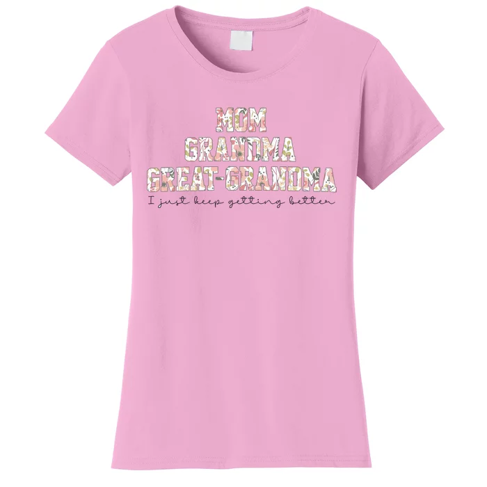 Mom Grandma Great Grandma Pregnancy Announcement Women's T-Shirt