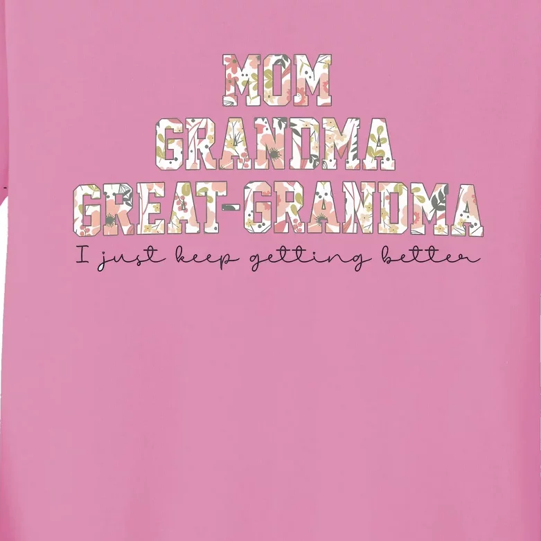 Mom Grandma Great Grandma Pregnancy Announcement Kids Long Sleeve Shirt