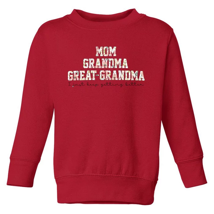 Mom Grandma Great Grandma Pregnancy Announcement Toddler Sweatshirt