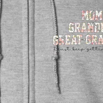 Mom Grandma Great Grandma Pregnancy Announcement Full Zip Hoodie