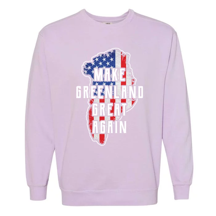 Make Greenland Great Again 51st State Usa Flag Retro Gift Garment-Dyed Sweatshirt