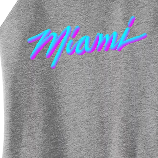 Miami Great Gift Vaperwave Synthwave 80s Style Retro Design Cool Gift Women’s Perfect Tri Rocker Tank