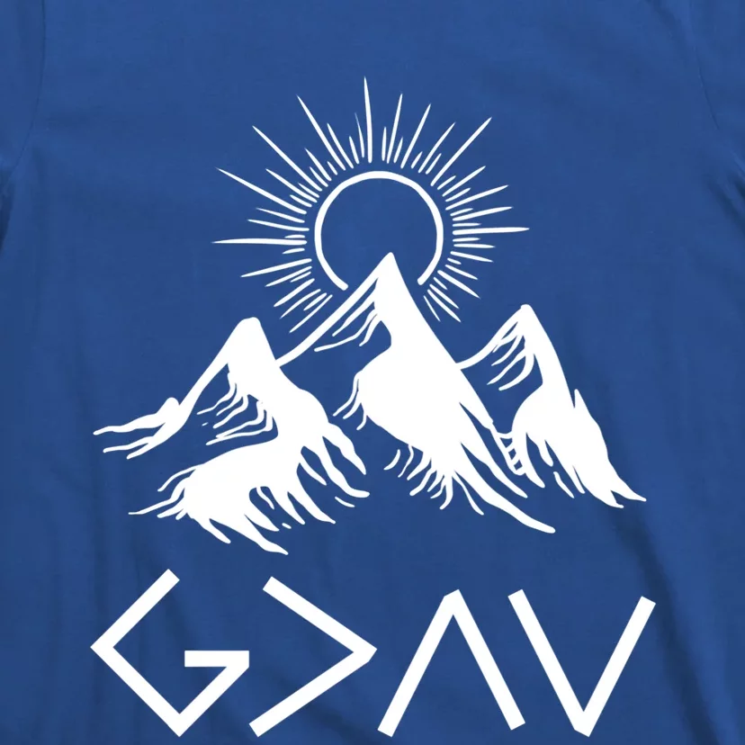 Mountain God Greater Than Highs Lows Religion Christian Gift T-Shirt