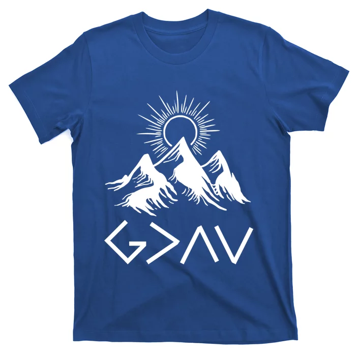 Mountain God Greater Than Highs Lows Religion Christian Gift T-Shirt