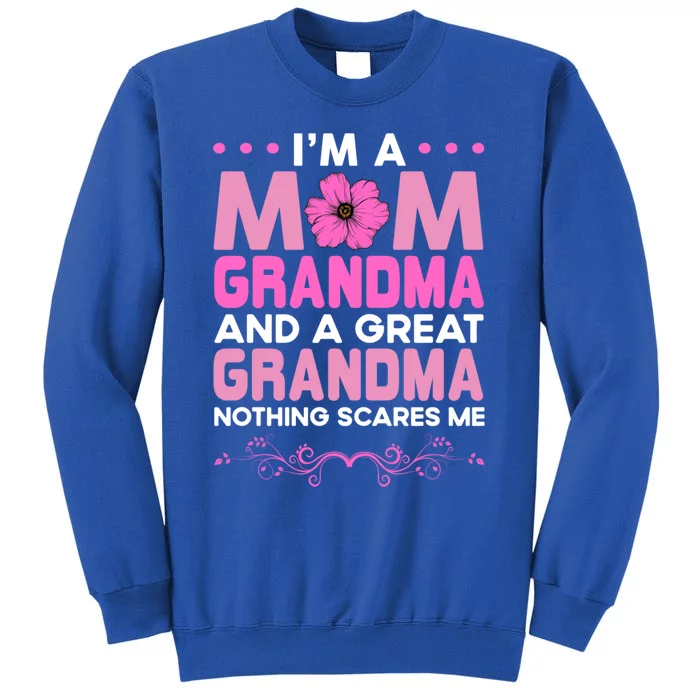 Mom Grandma Great Grandma Nothing Scare Me Funny Grandmother Gift Tall Sweatshirt