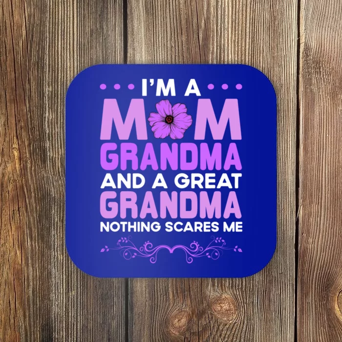 Mom Grandma Great Grandma Nothing Scare Me Funny Grandmother Cool Gift Coaster