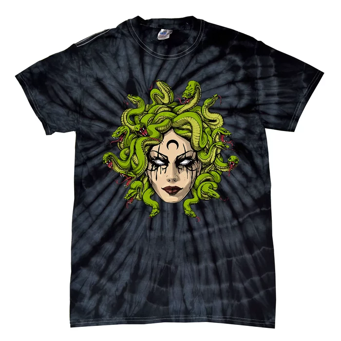 Medusa Greek Goddess Snakes Ancient Greece Mythology Gothic Tie-Dye T-Shirt