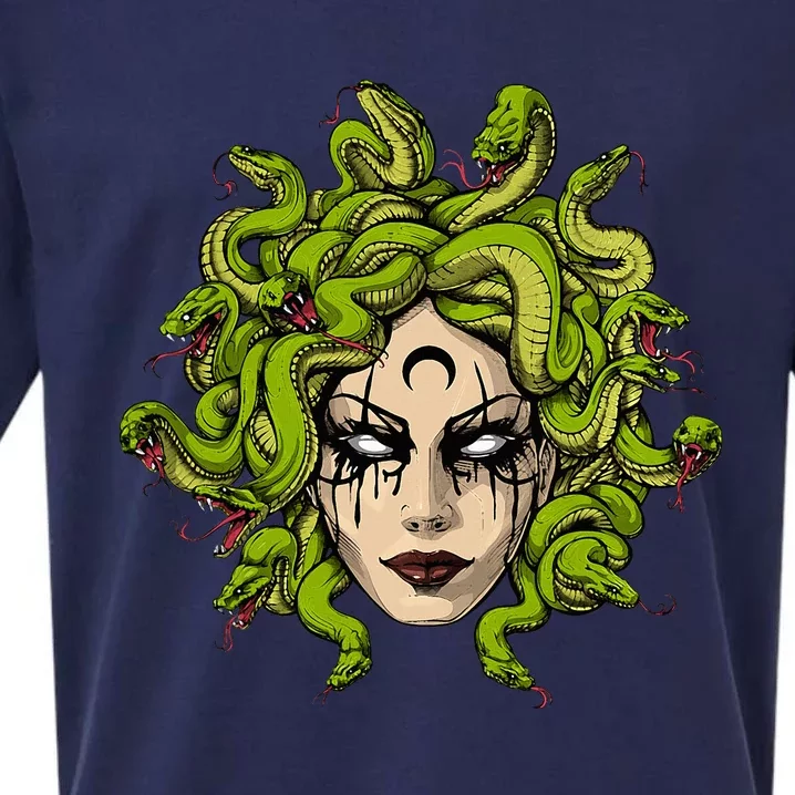 Medusa Greek Goddess Snakes Ancient Greece Mythology Gothic Sueded Cloud Jersey T-Shirt