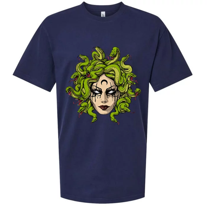 Medusa Greek Goddess Snakes Ancient Greece Mythology Gothic Sueded Cloud Jersey T-Shirt