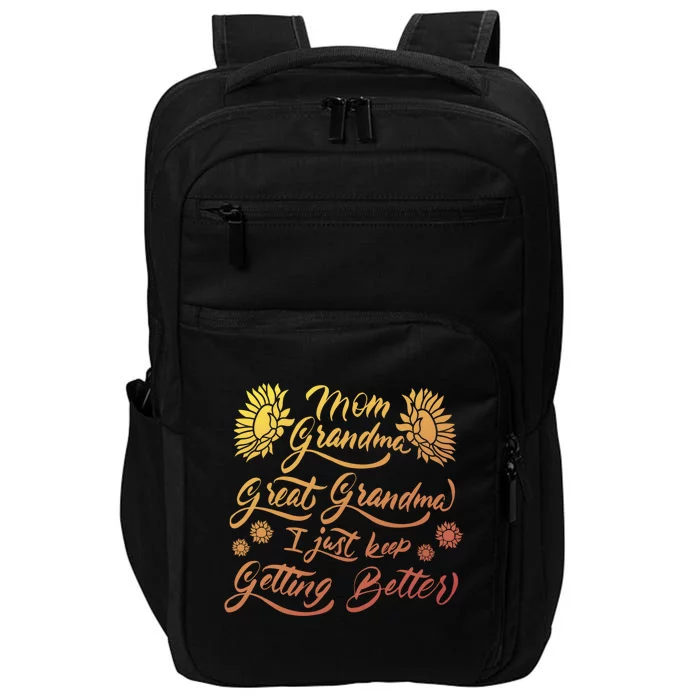 Mom Grandma Great Mom Funny Gift Impact Tech Backpack