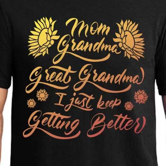 Mom Grandma Great Mom Funny Gift Pajama Set