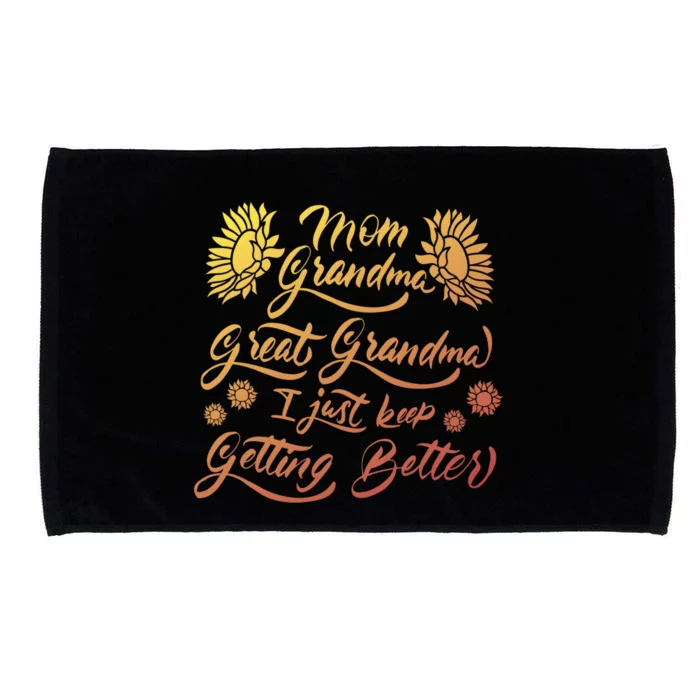 Mom Grandma Great Mom Funny Gift Microfiber Hand Towel