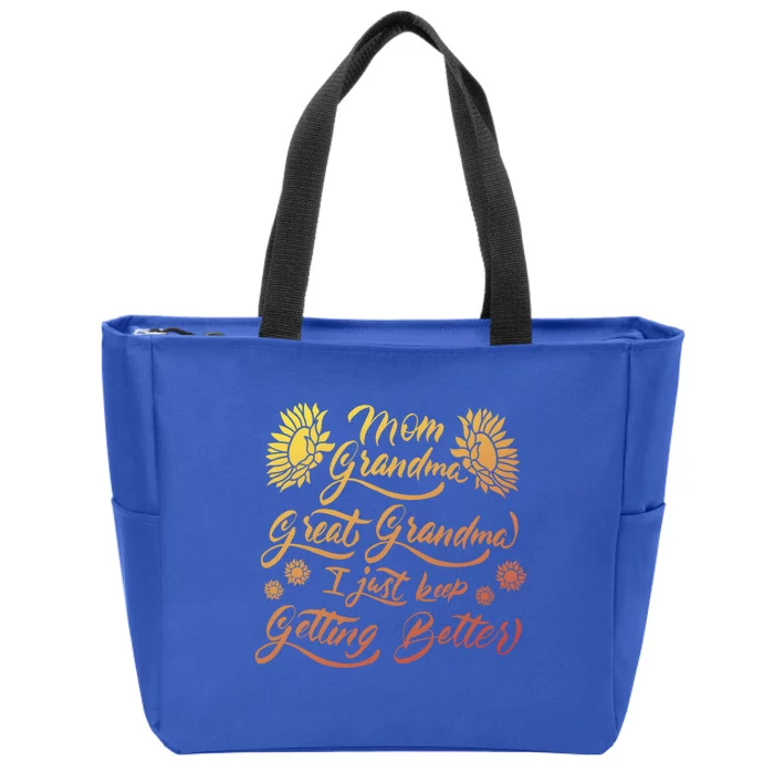 Mom Grandma Great Mom Funny Gift Zip Tote Bag