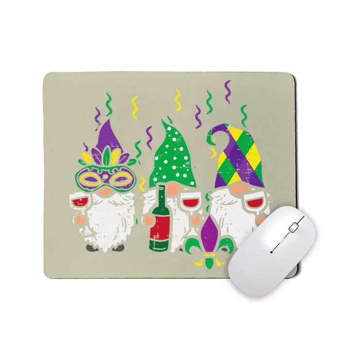 Mardi Gras Gnomes Funny Gnomies Squad Mousepad