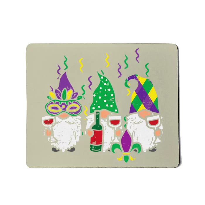 Mardi Gras Gnomes Funny Gnomies Squad Mousepad