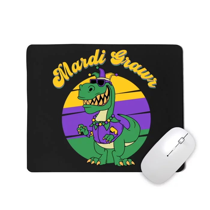 Mardi Gras Grawr T Rex Dinosaur Mardi Gras Mousepad