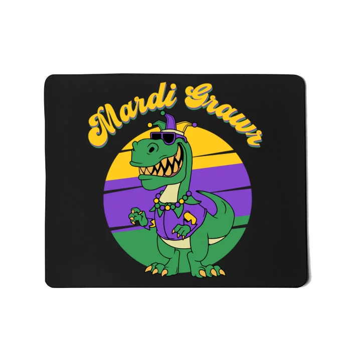 Mardi Gras Grawr T Rex Dinosaur Mardi Gras Mousepad